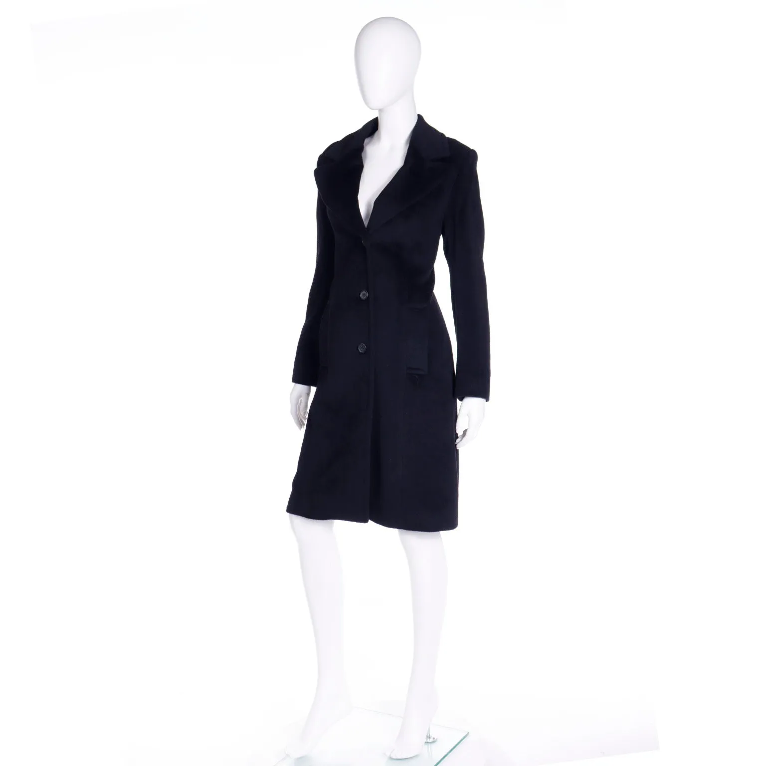 1980s Isaac Mizrahi Vintage Black Angora Coat