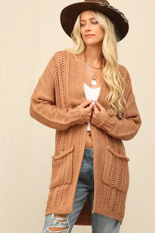 45060 Soft Knit Long Cardigan