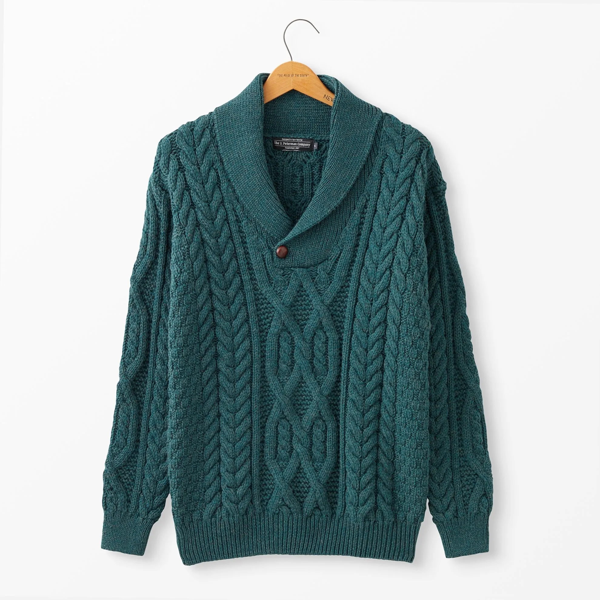 Aran Shawl Collar Sweater