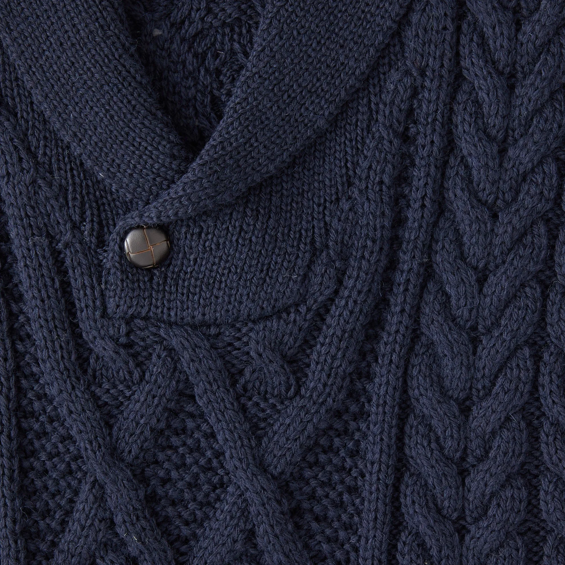 Aran Shawl Collar Sweater