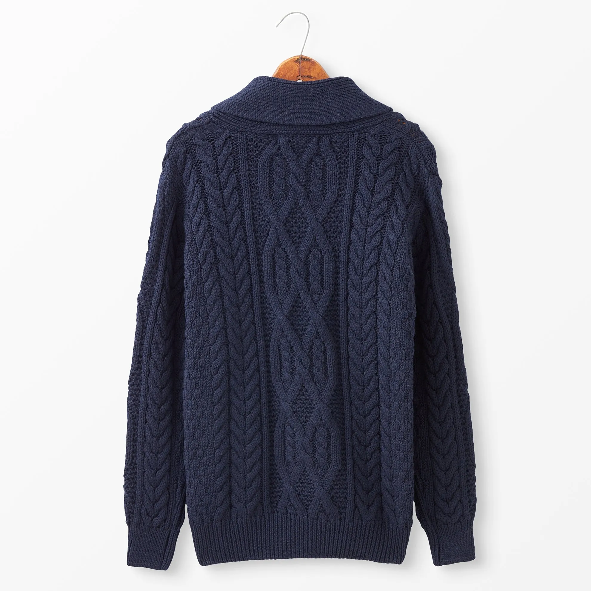 Aran Shawl Collar Sweater