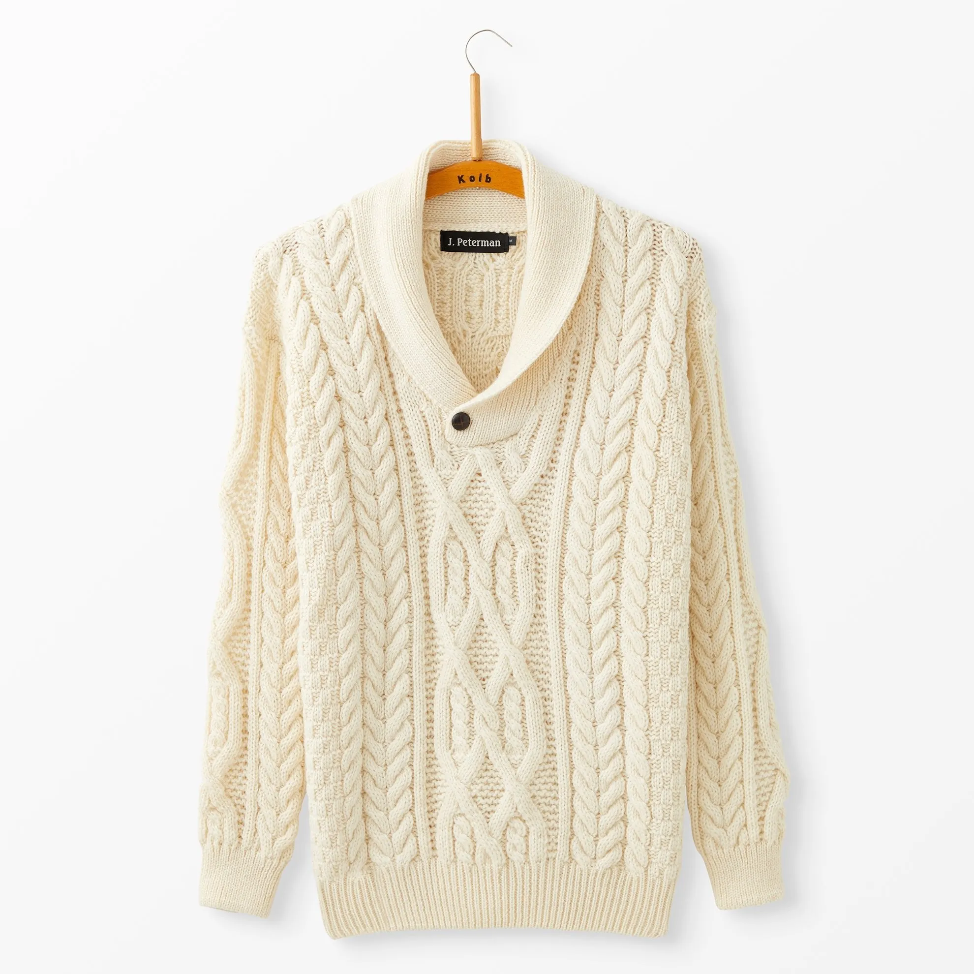 Aran Shawl Collar Sweater