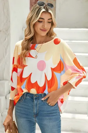 Back Home Again Large Floral Print Top