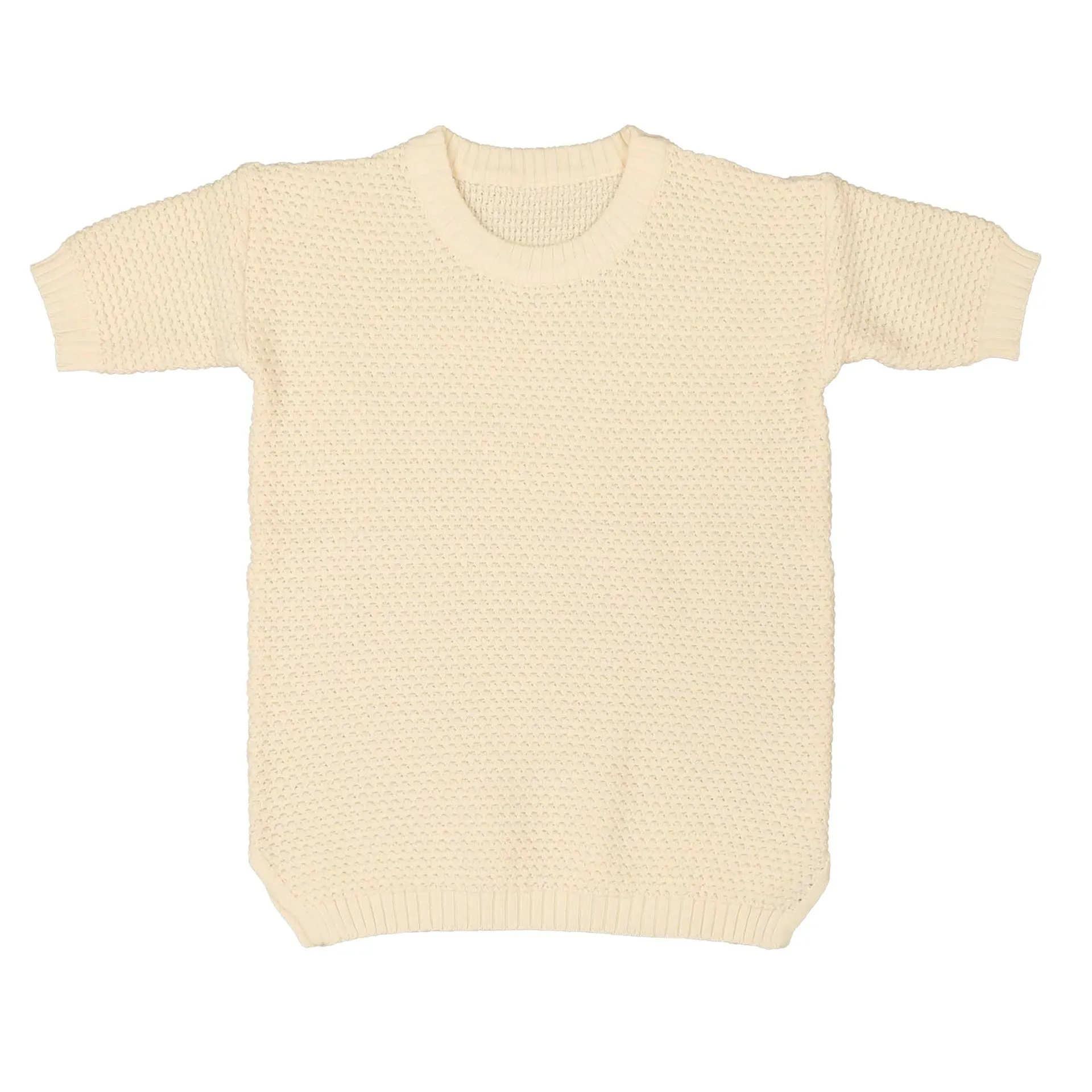 Belati IVORY PINEAPPLE TEXTURED SHORT SLEEVE KNIT