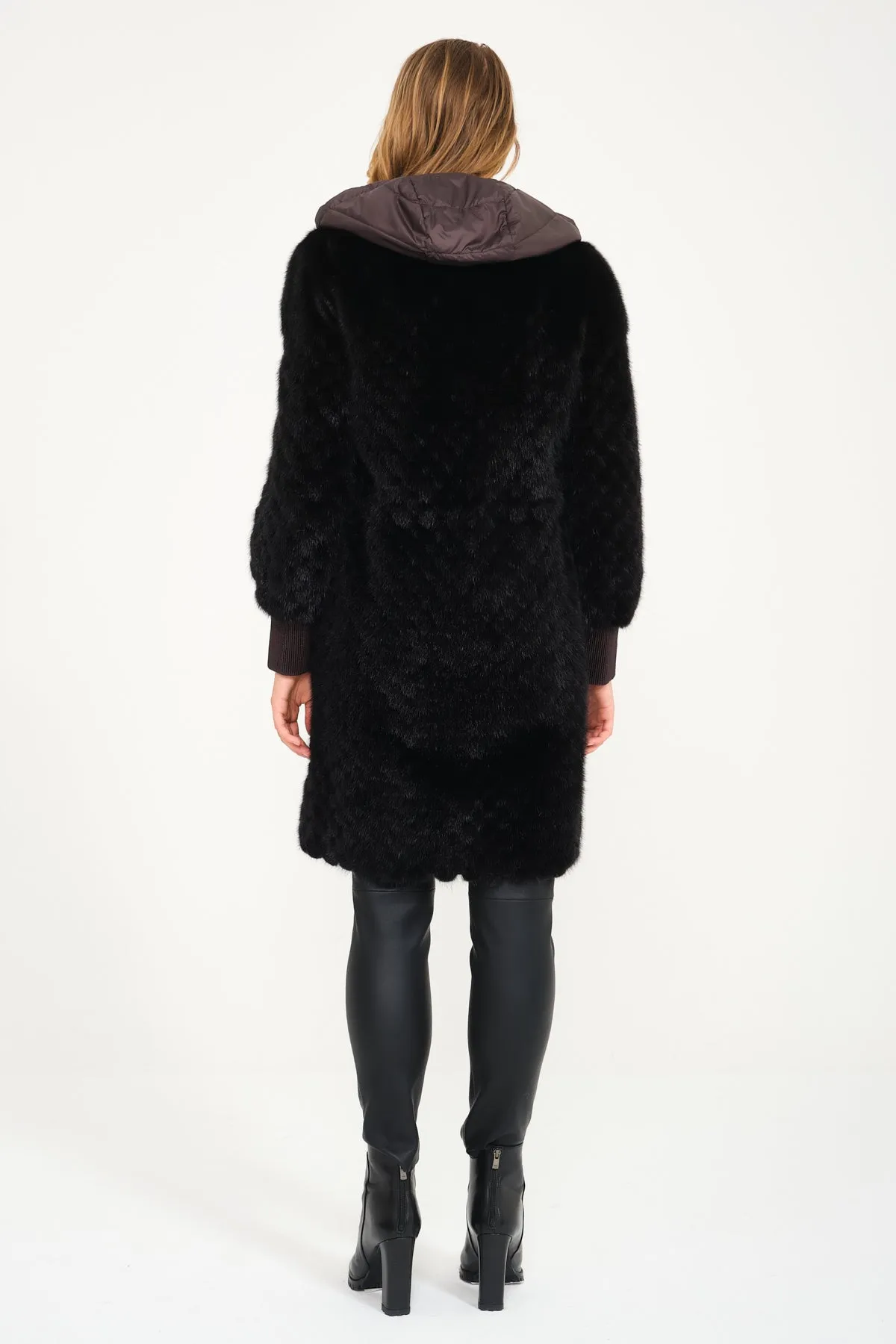 Black Doubleface Mink Fur Coat