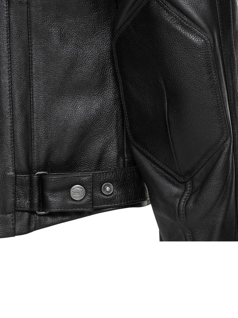 Black Fully Lined Biker Leather Jacket