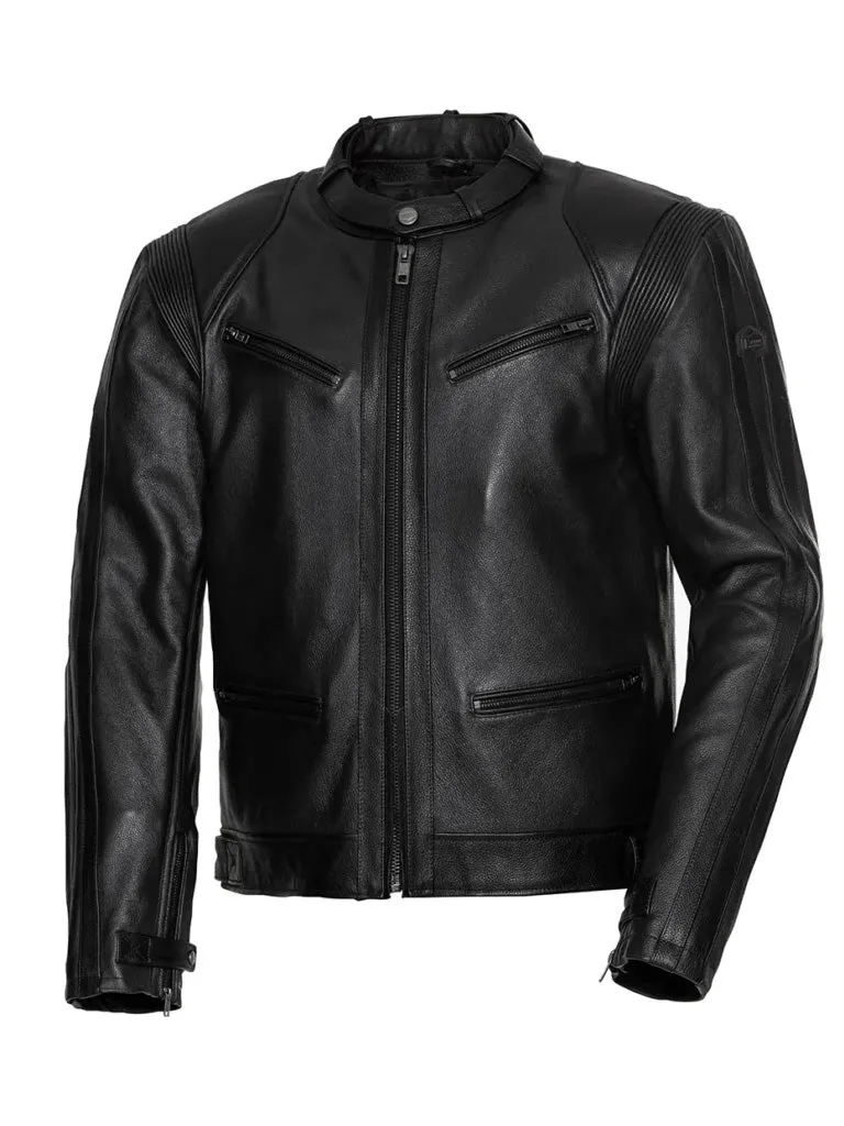 Black Fully Lined Biker Leather Jacket