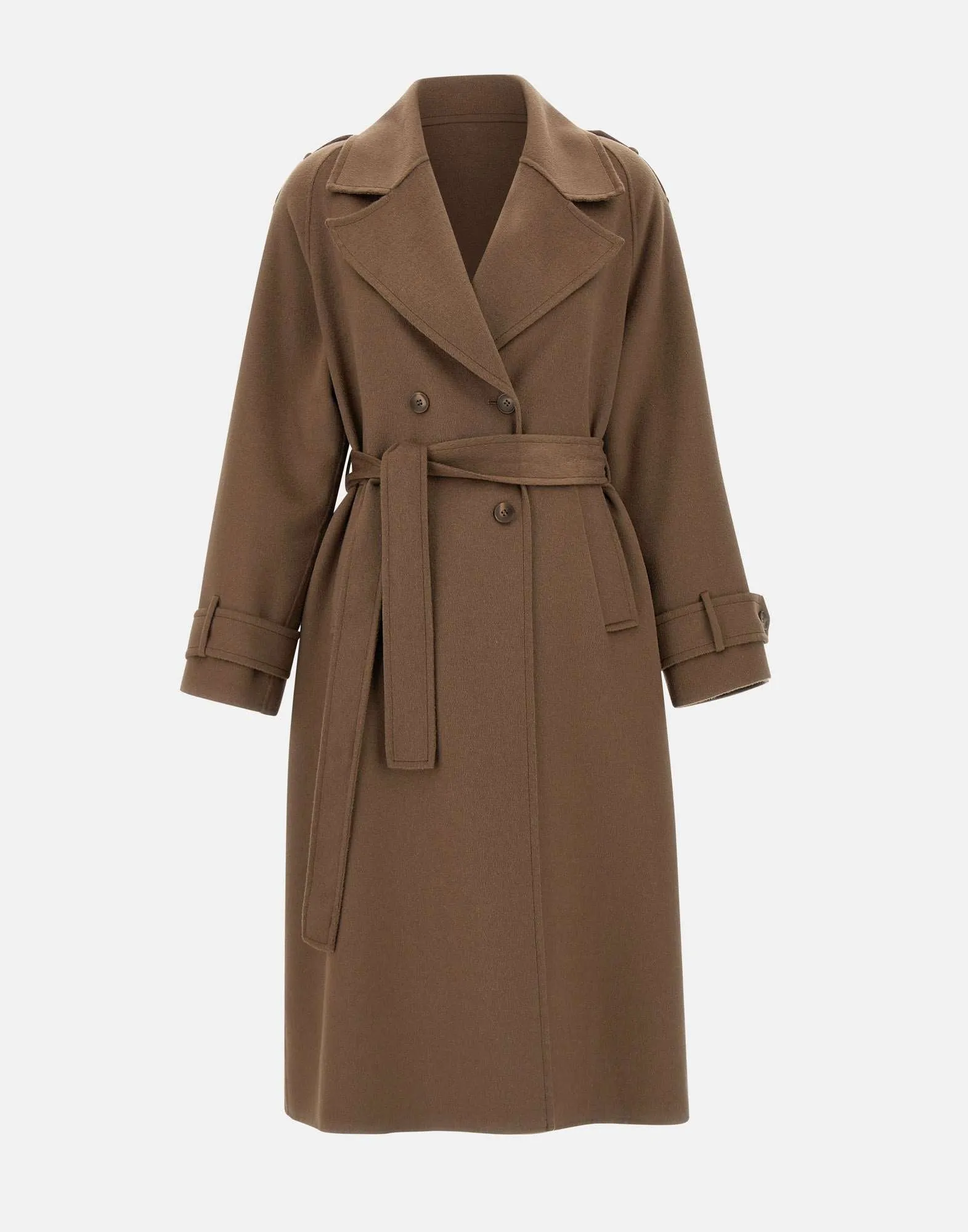 Brown Wool and Viscose Blend Coat