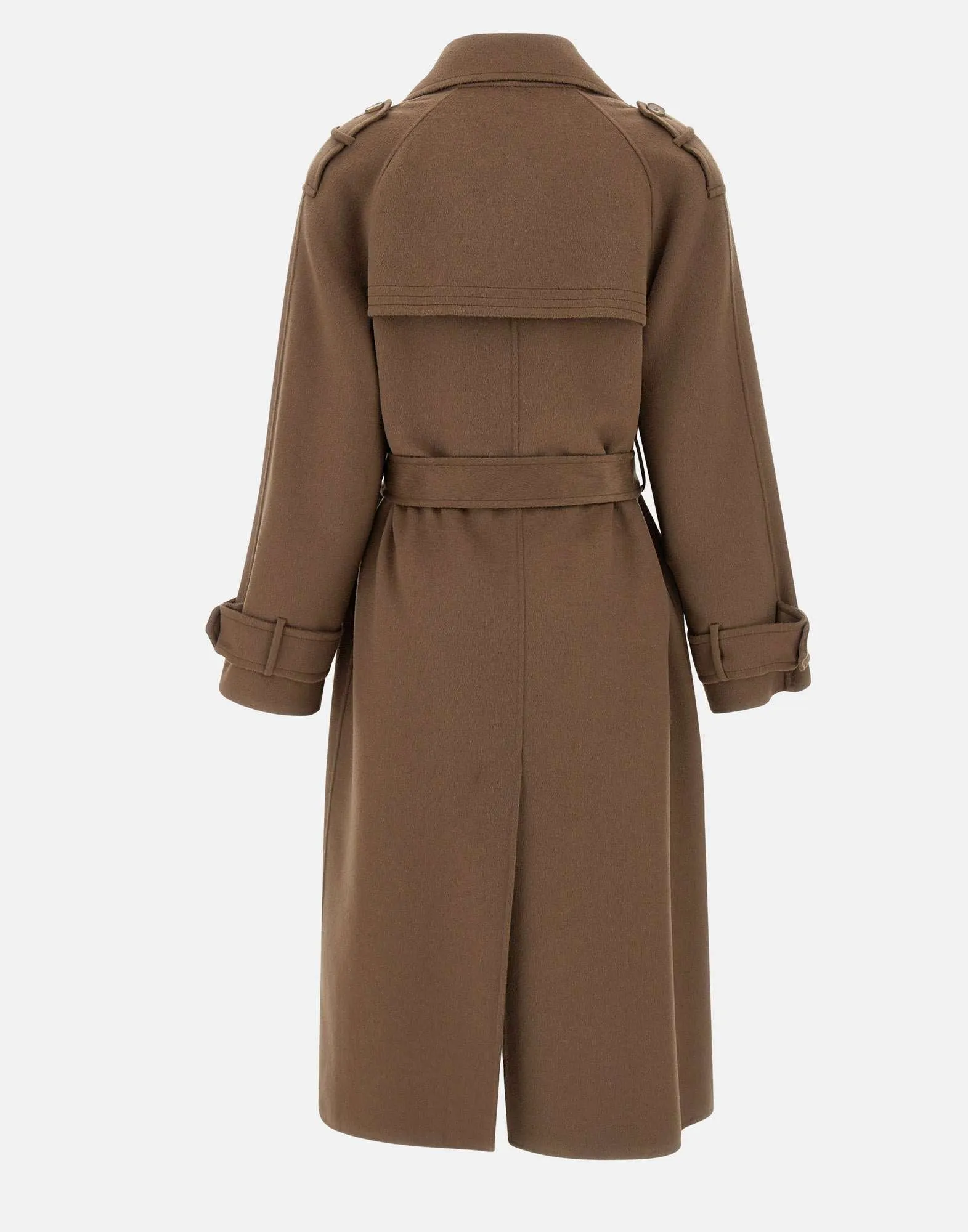 Brown Wool and Viscose Blend Coat