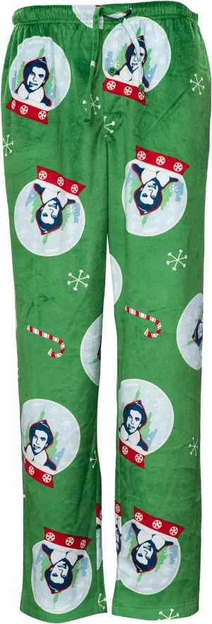 Buddy the Elf Snowflakes Candy Cane Christmas Green Lounge Pants