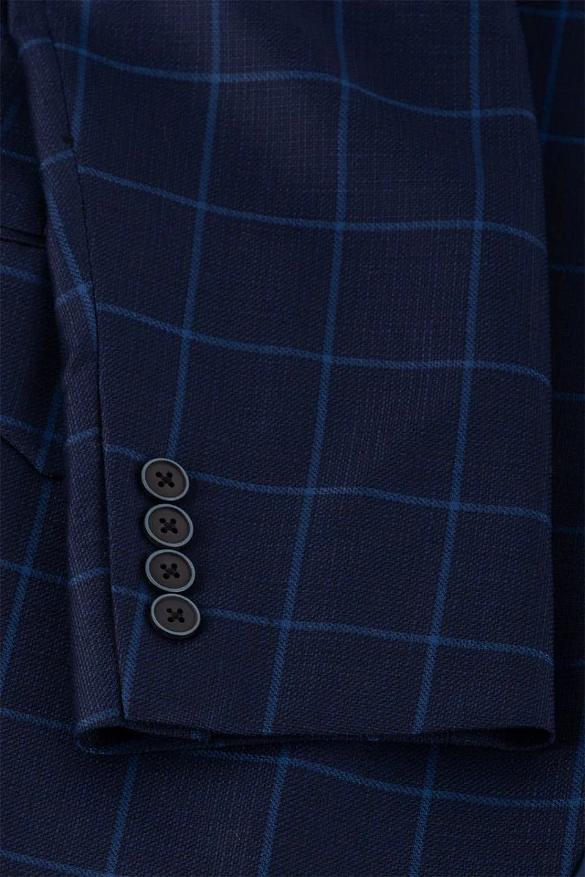 Coppley Blue & Navy Windowpane Sport Coat