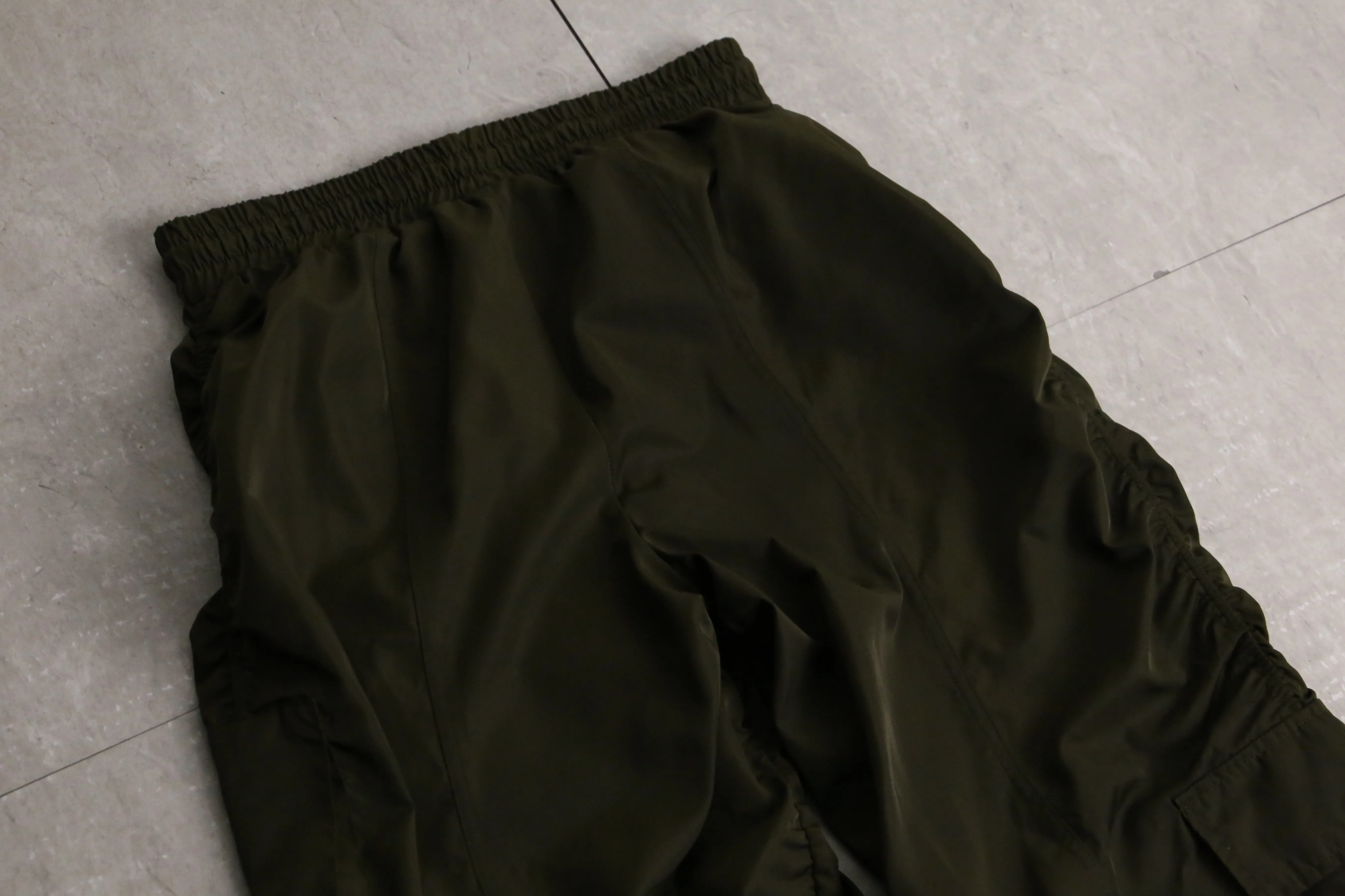 dark olive easy nylon cargo pants