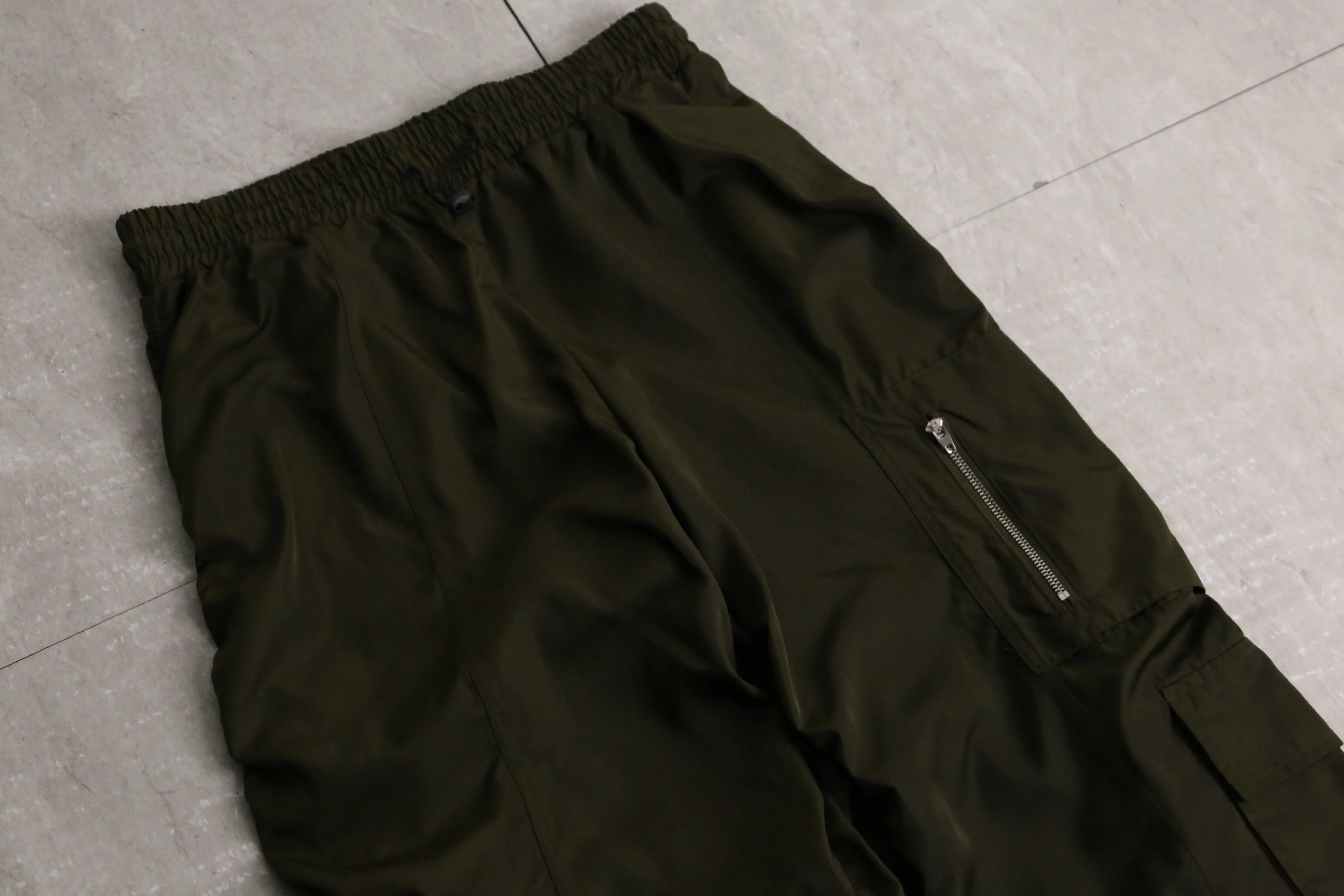 dark olive easy nylon cargo pants