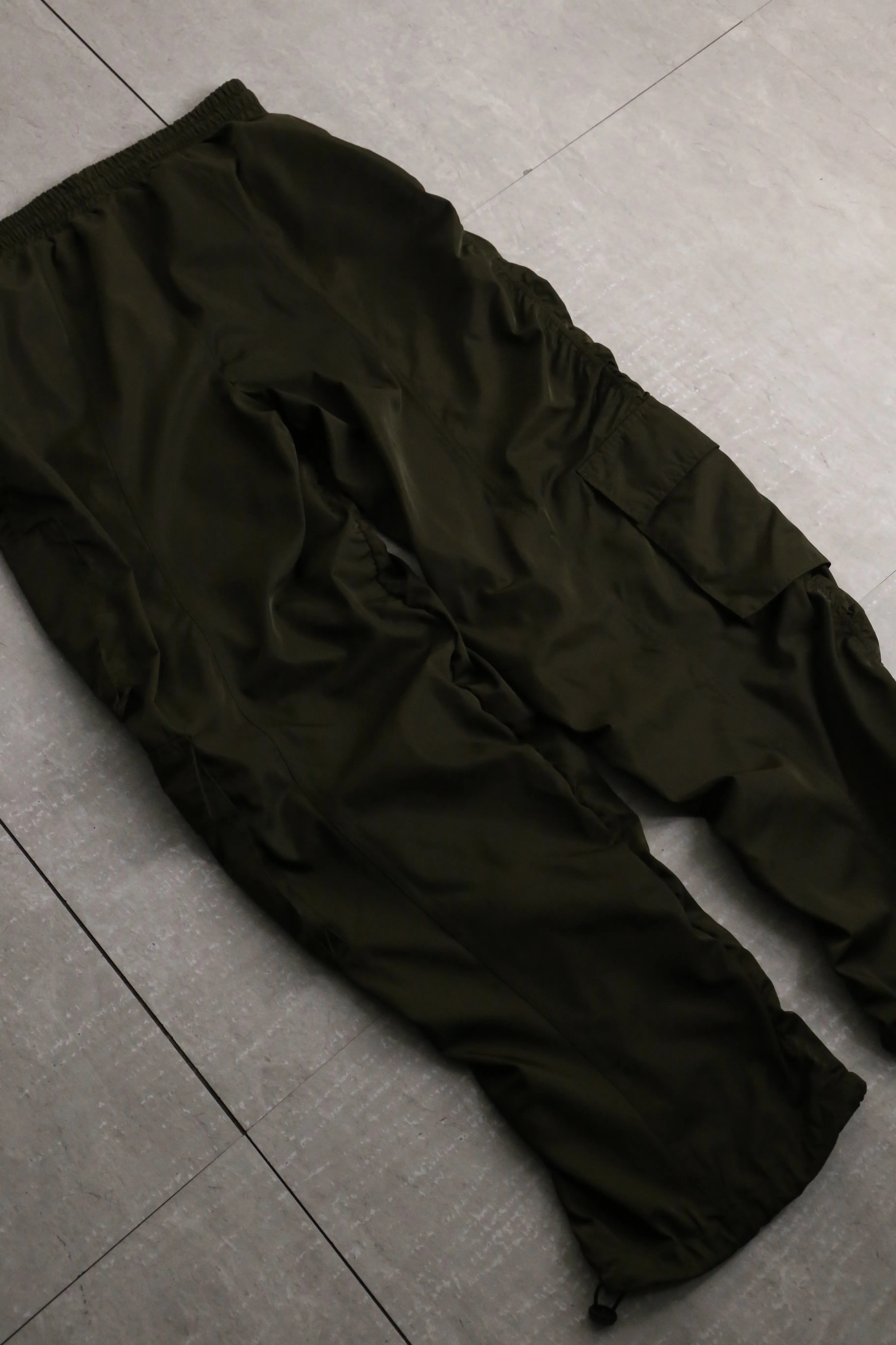 dark olive easy nylon cargo pants