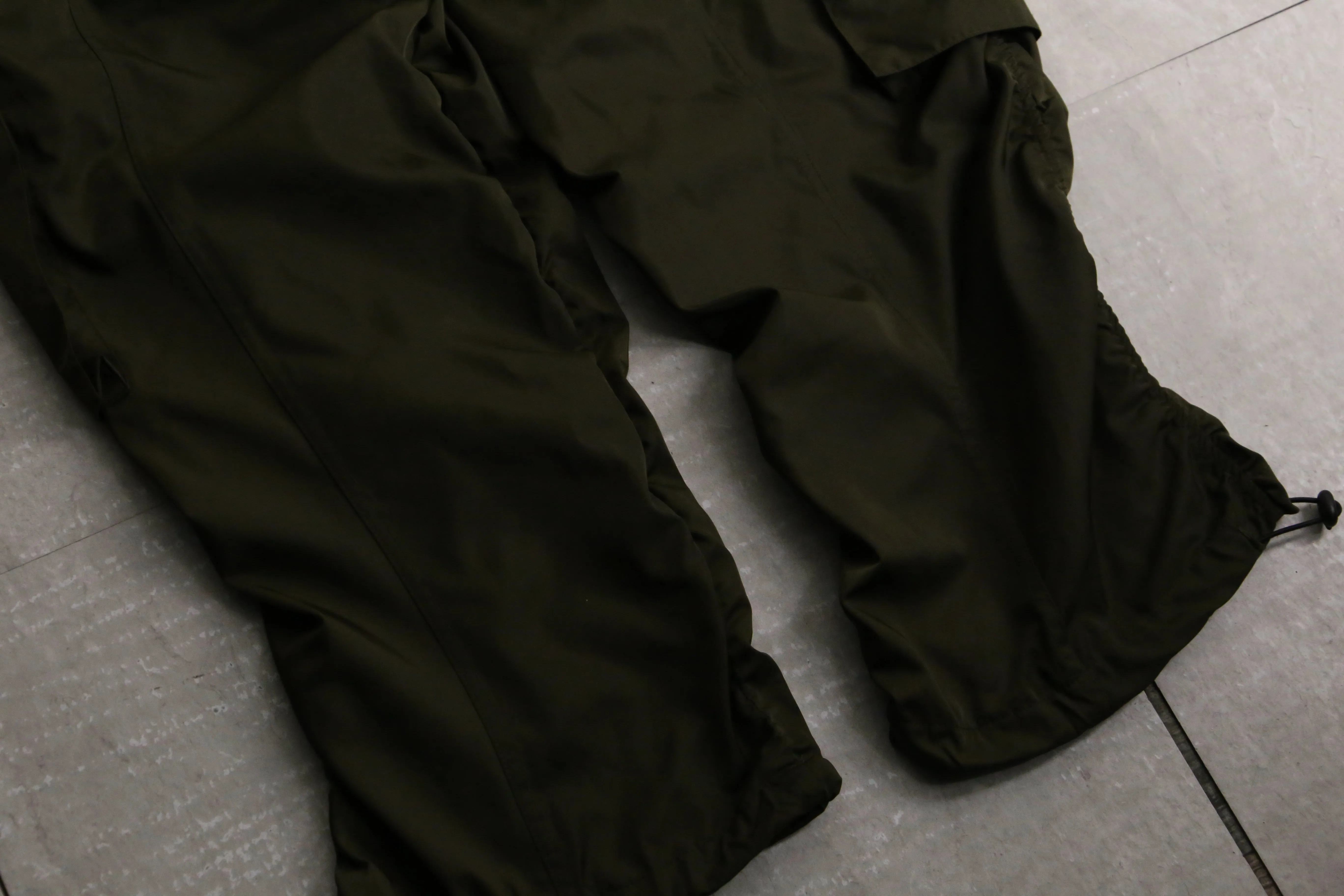 dark olive easy nylon cargo pants