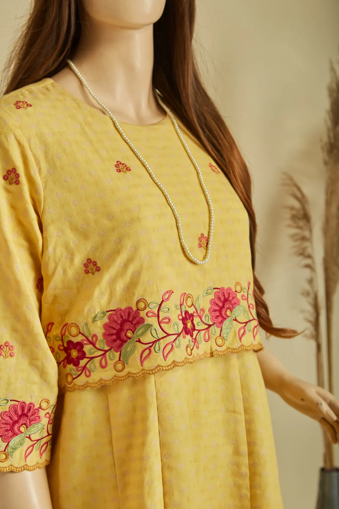 Embroidered Jacquard Cotton Stitched Shirt