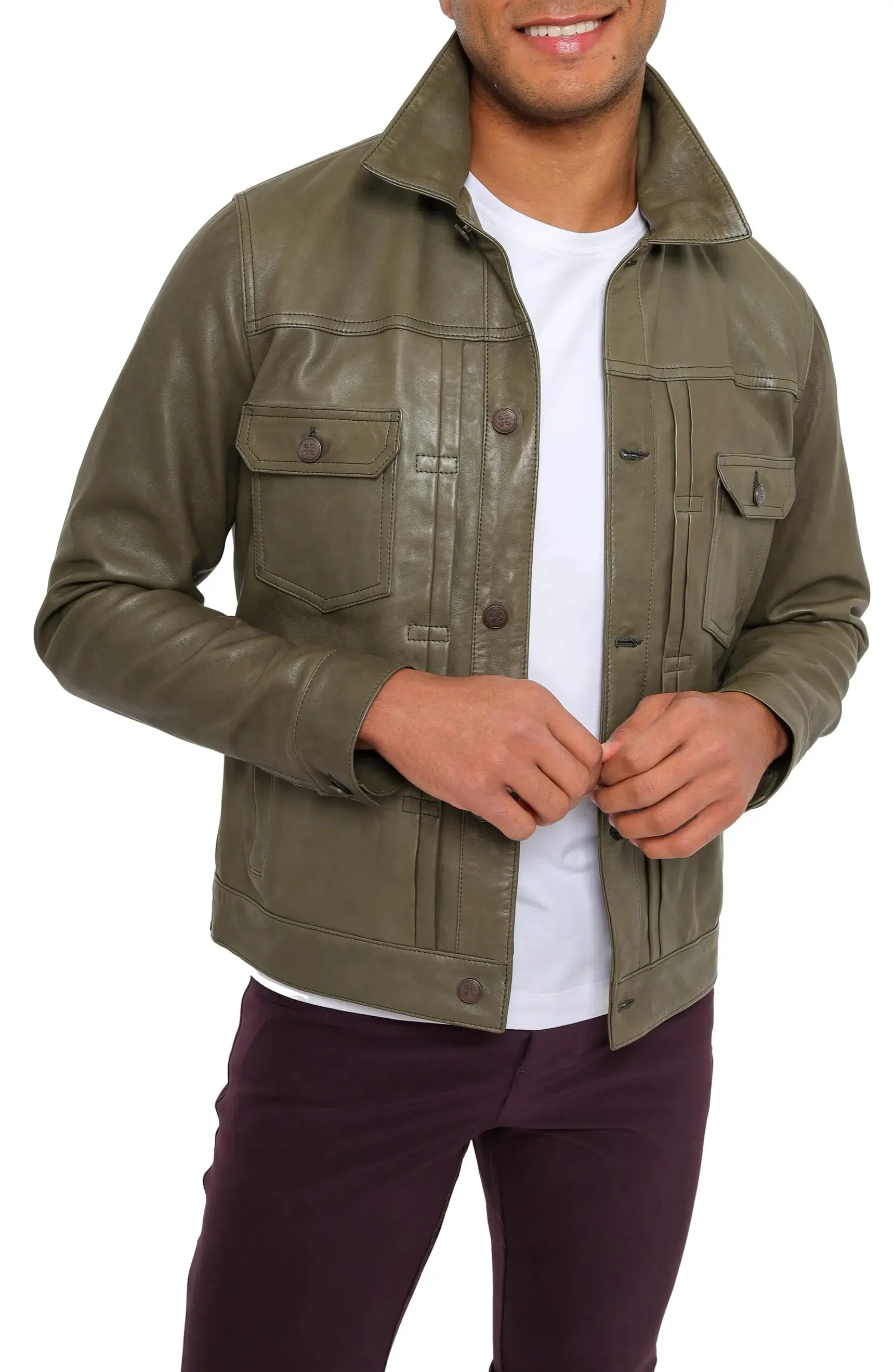 FANTASTICO Leather Trucker Jacket