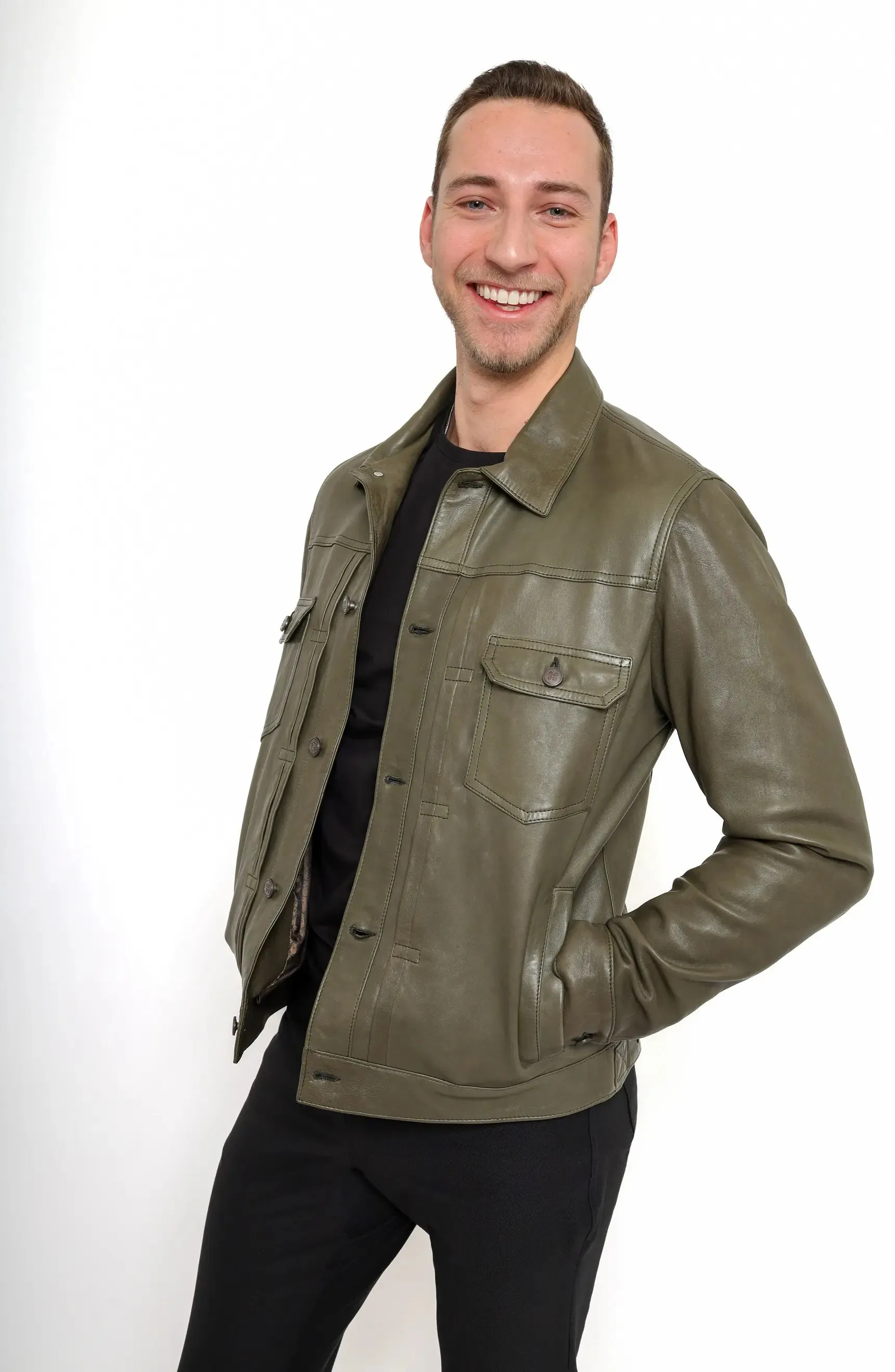 FANTASTICO Leather Trucker Jacket