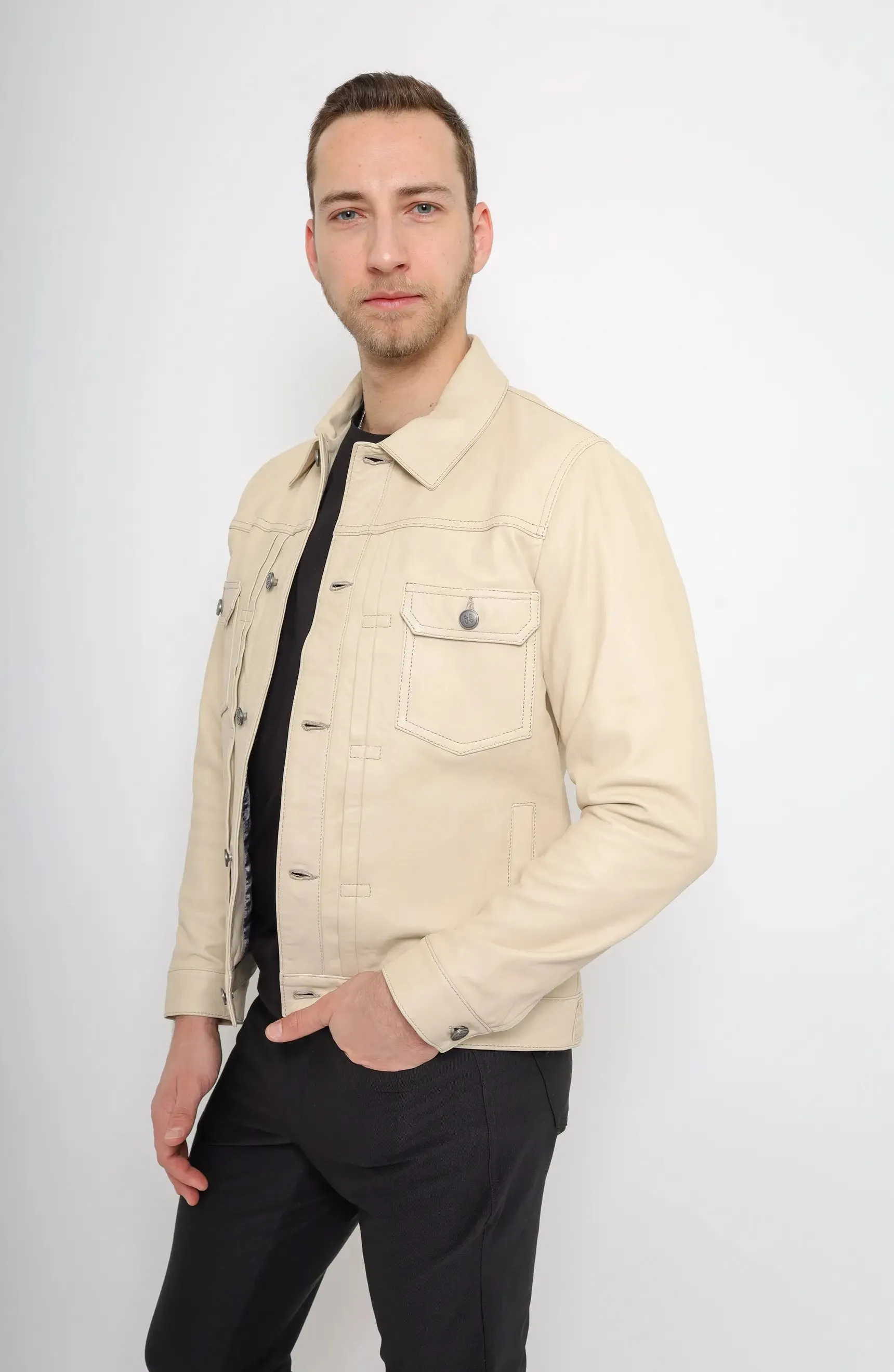 FANTASTICO Leather Trucker Jacket