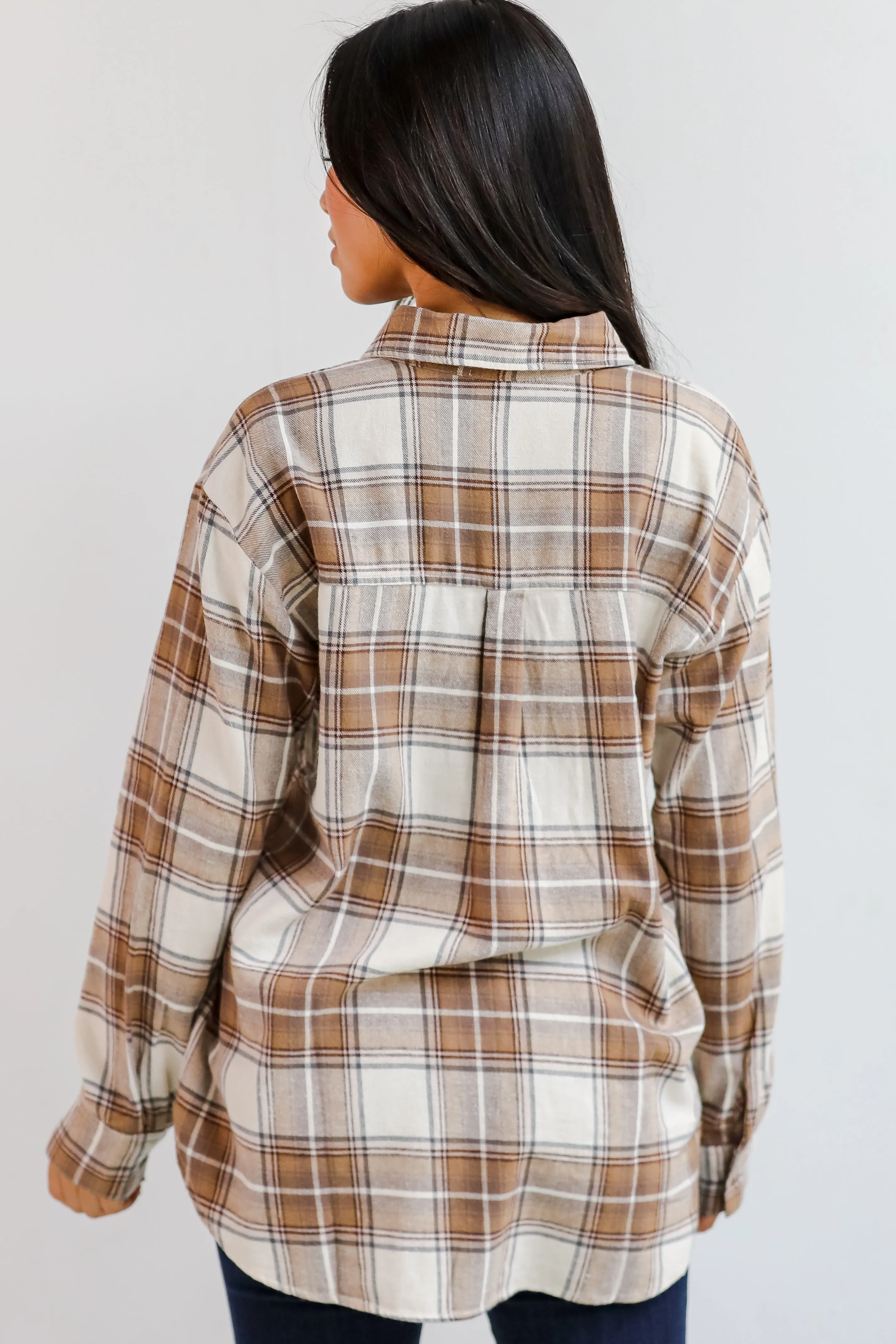 FINAL SALE - Charmed Appeal Taupe Plaid Flannel