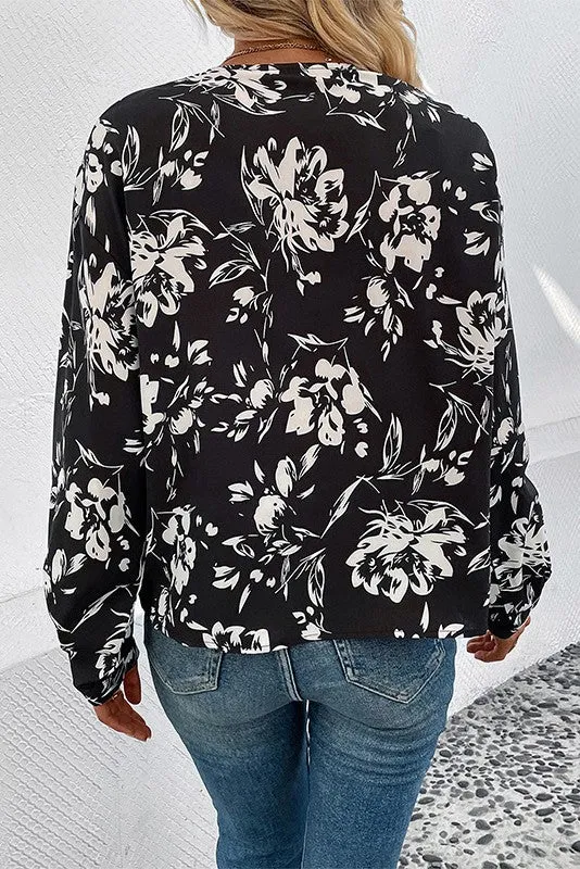 For The Good Times Black Floral Top