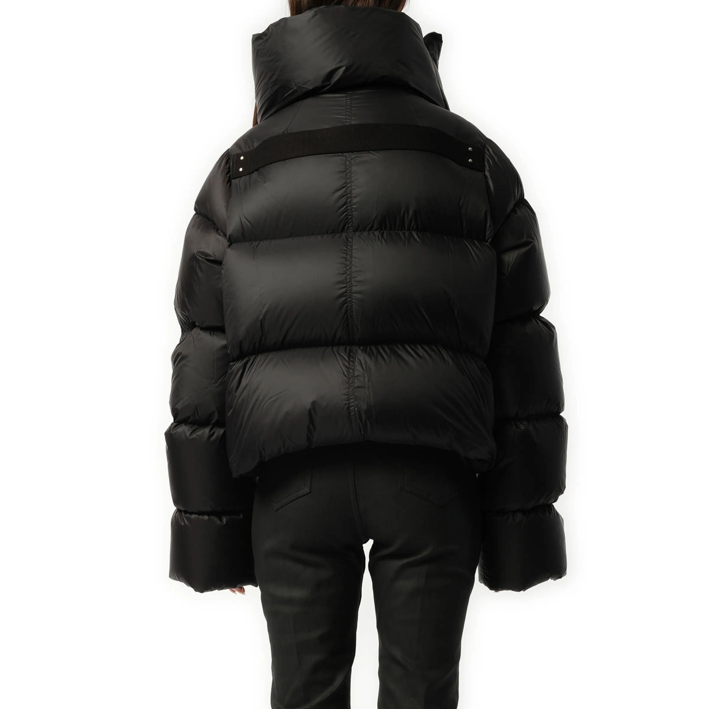 Funnelneck Down Jacket in Black