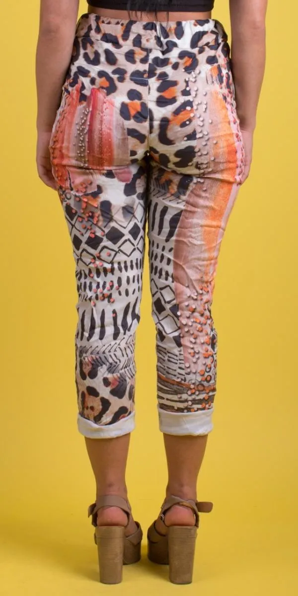 Geniviv Cheetah Love Print Pant