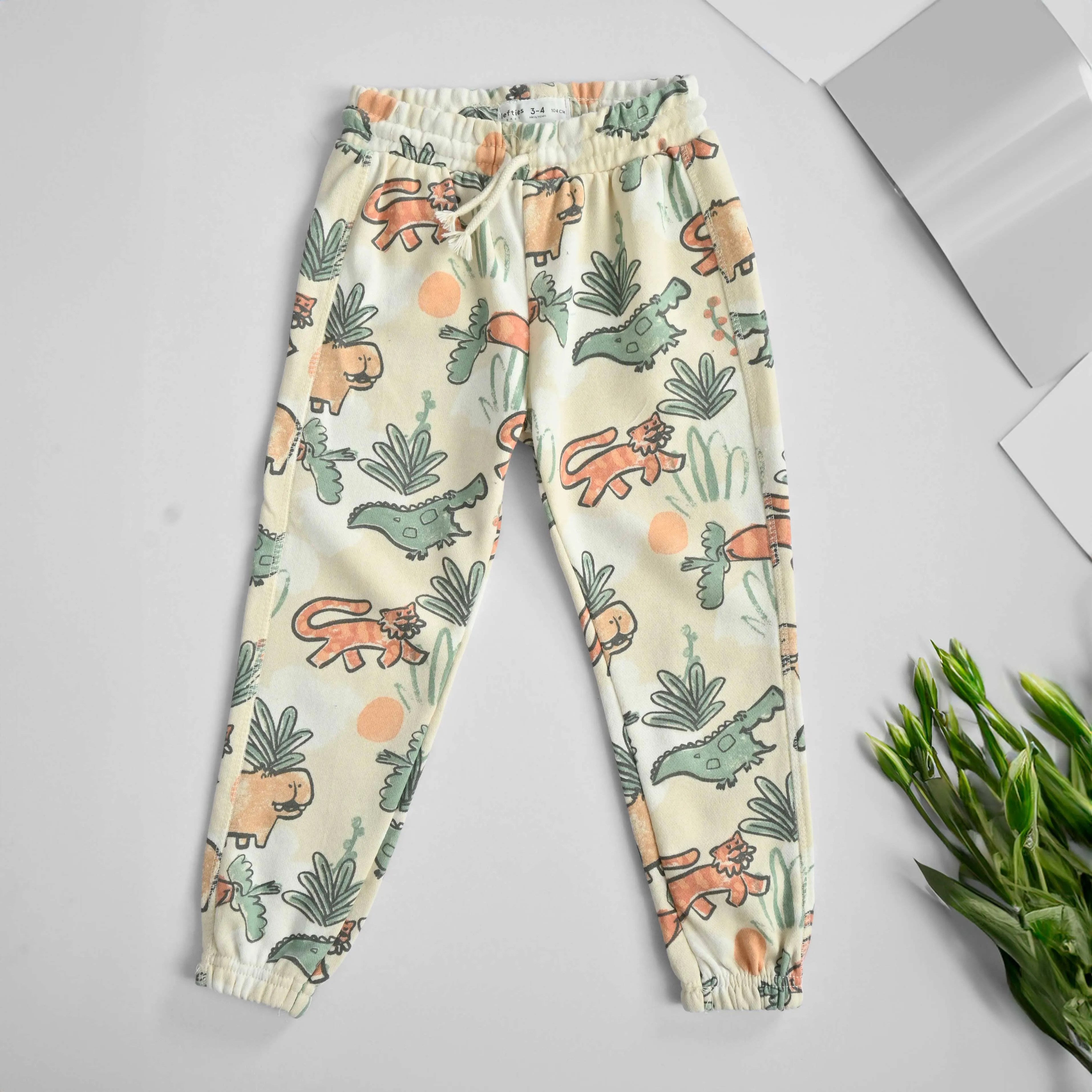 Lefties Kid's Dinosaur Printed Terry Jogger Pants