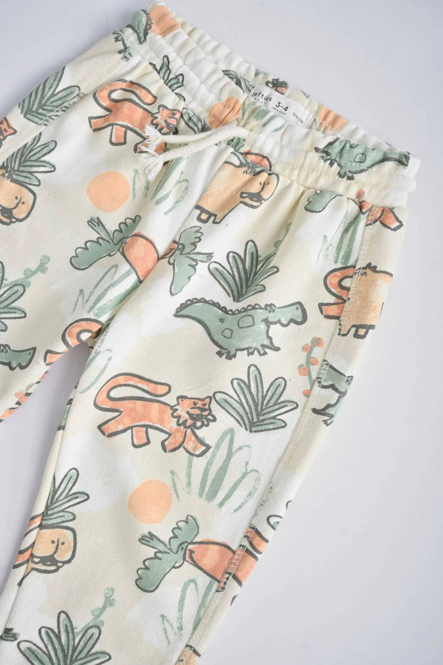 Lefties Kid's Dinosaur Printed Terry Jogger Pants