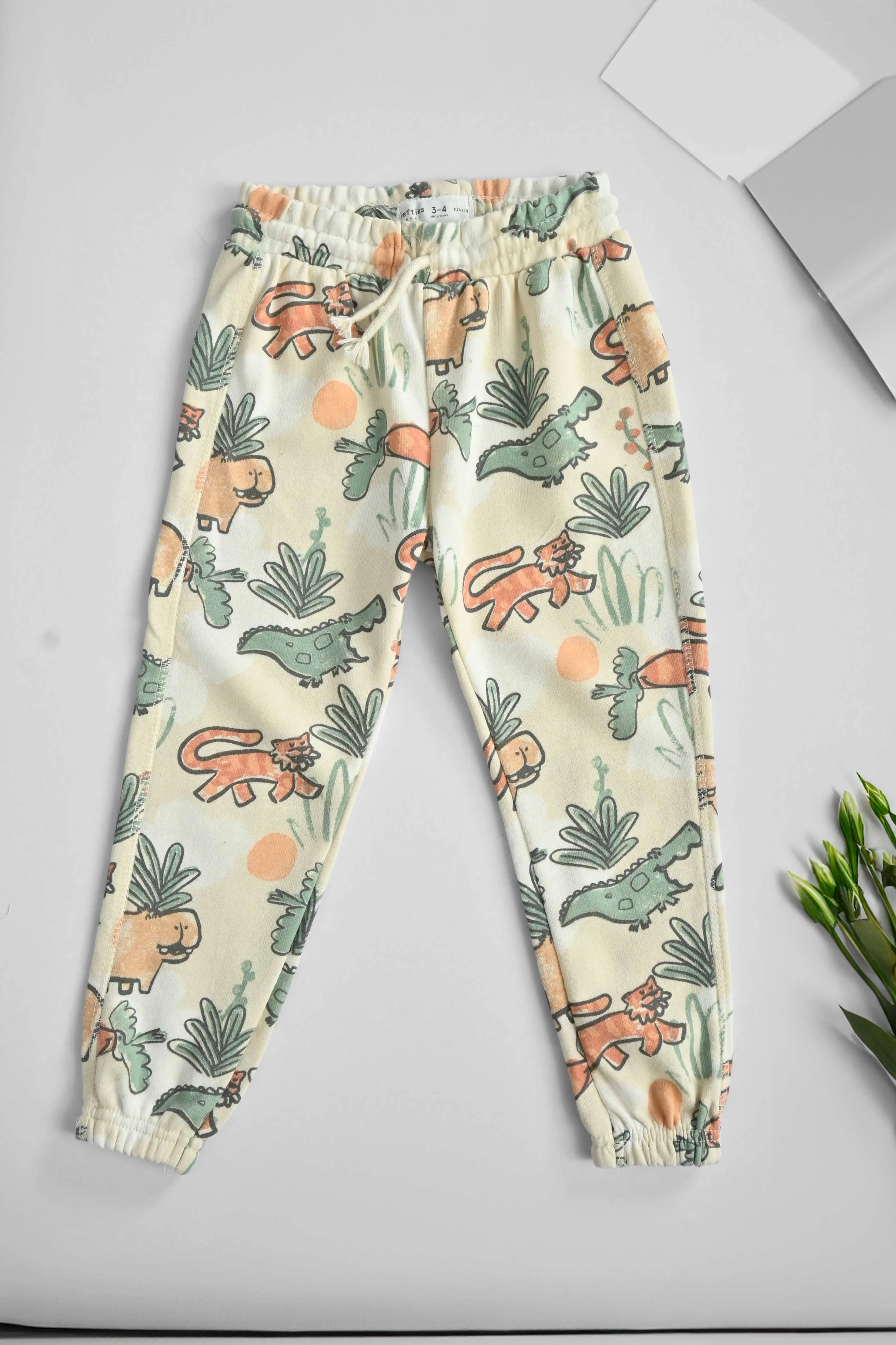 Lefties Kid's Dinosaur Printed Terry Jogger Pants