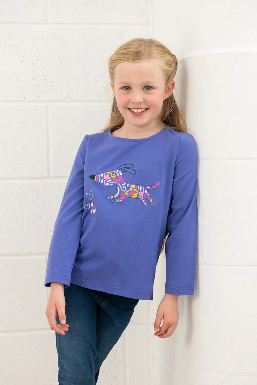 Lighthouse Kids Causeway Long Sleeve Top Dog Pattern