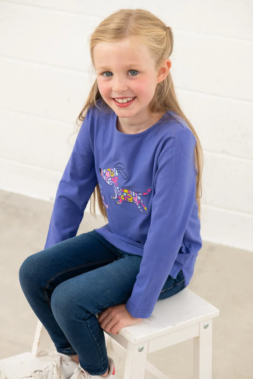 Lighthouse Kids Causeway Long Sleeve Top Dog Pattern