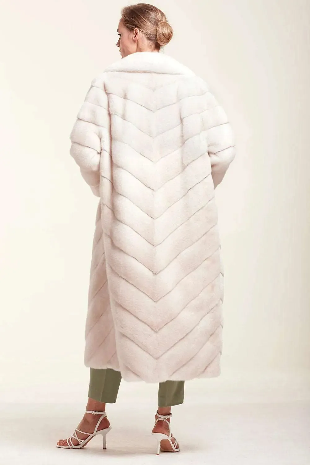 Long mink fur coat