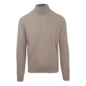 Malo Beige Cashmere-Wool Blend Turtleneck Sweater