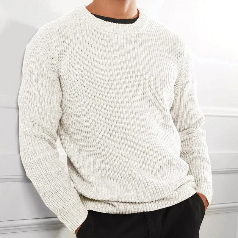 Men's Knit Long Sleeve Crew Neck Sweater