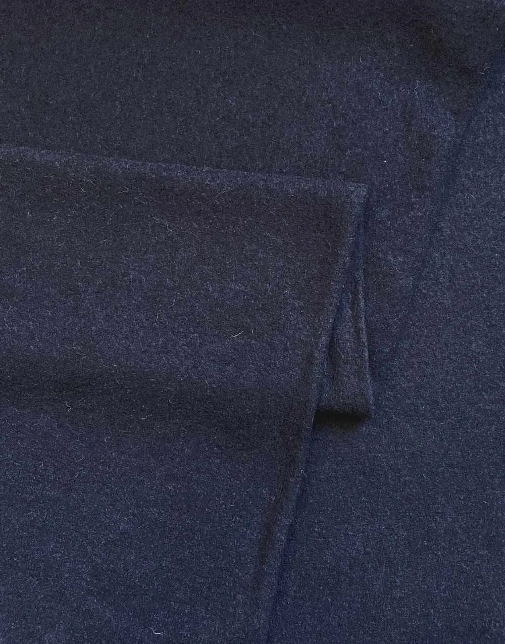 Navy 100% Boiled Wool Fabric