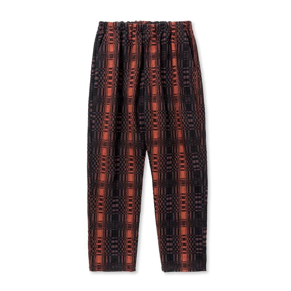 O/S DOBBY CHECK EASY TROUSERS