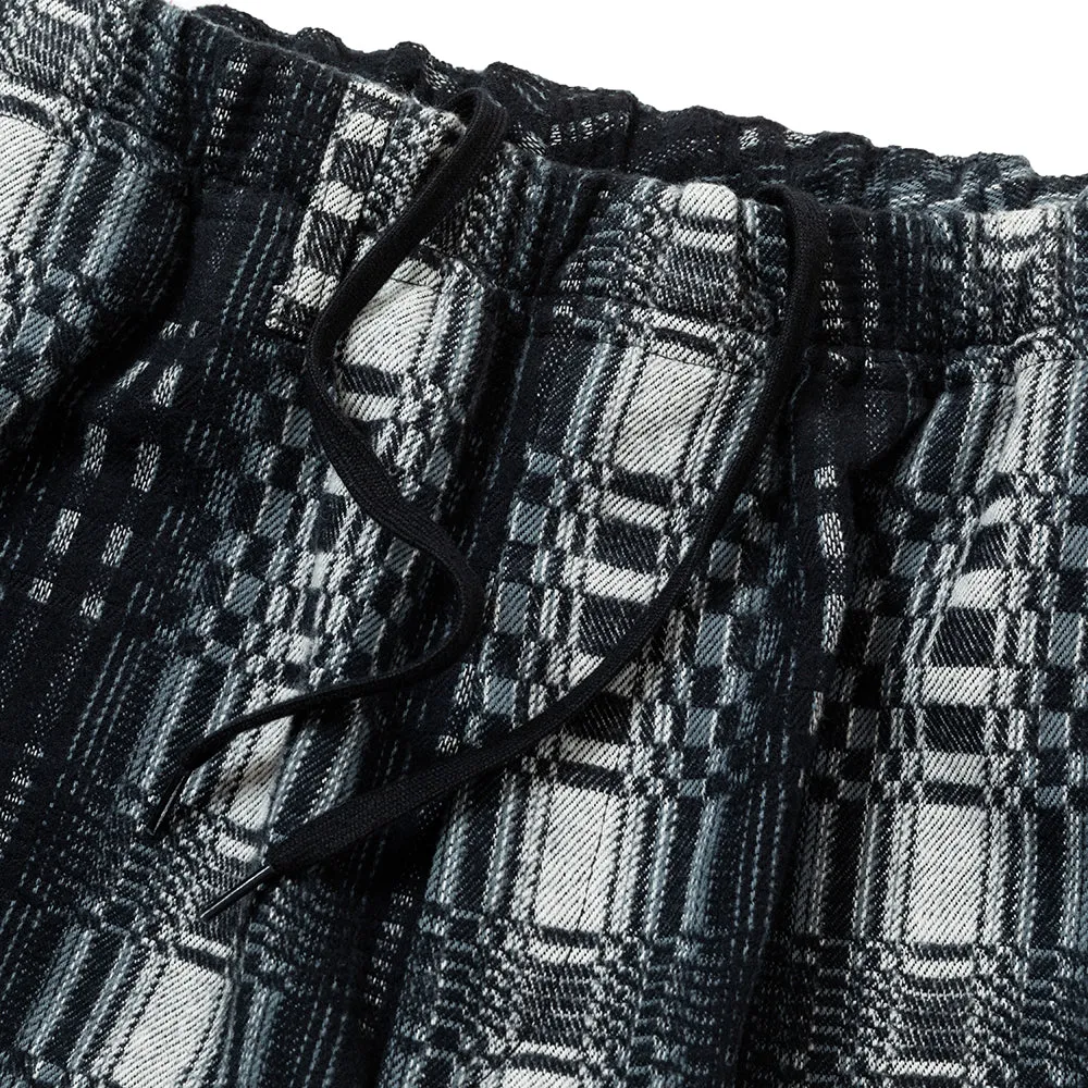 O/S DOBBY CHECK EASY TROUSERS