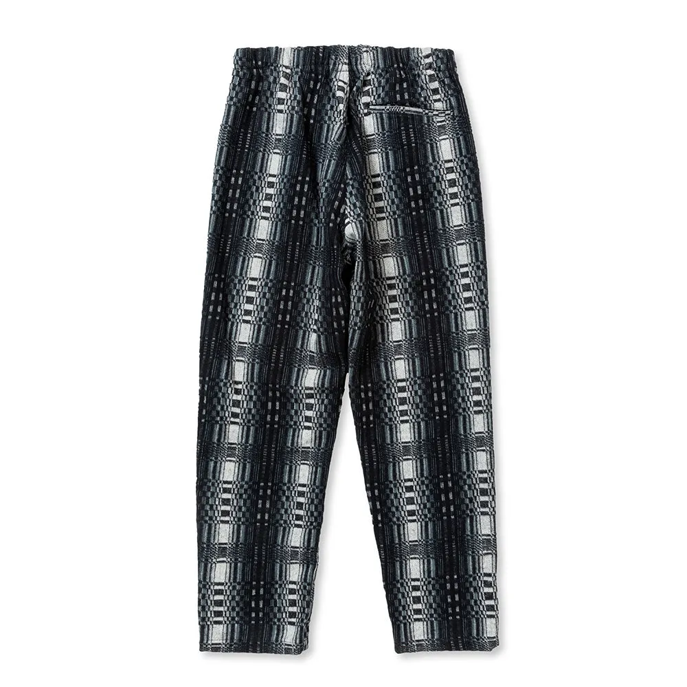 O/S DOBBY CHECK EASY TROUSERS