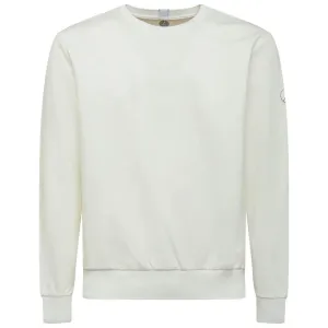 People Of Shibuya Chic White Tech Fabric Crewneck Sweater