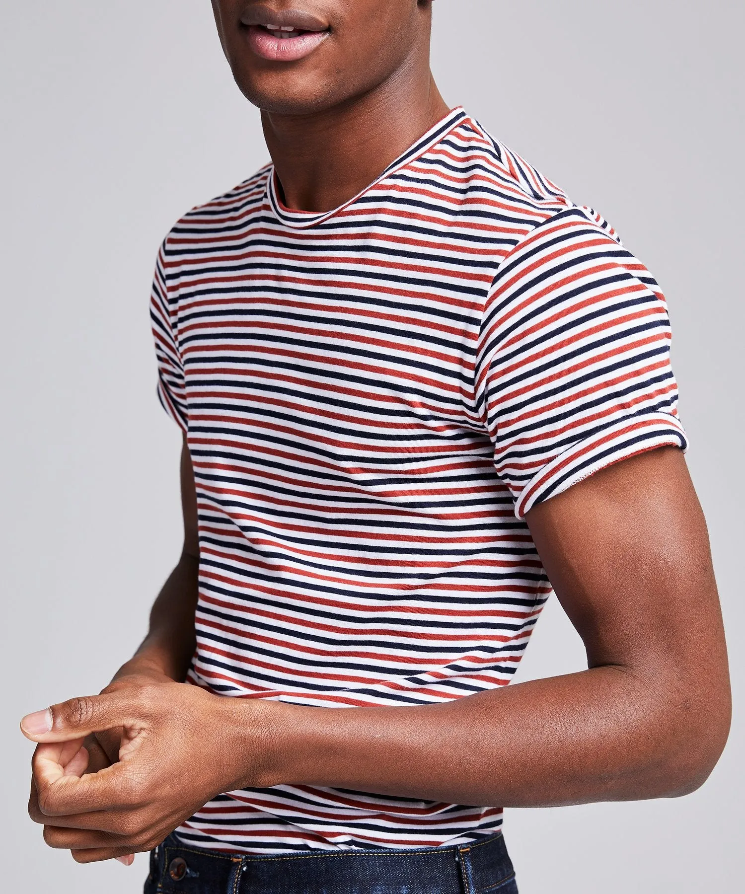 Portuguese Striped Tee in Red White & Blue