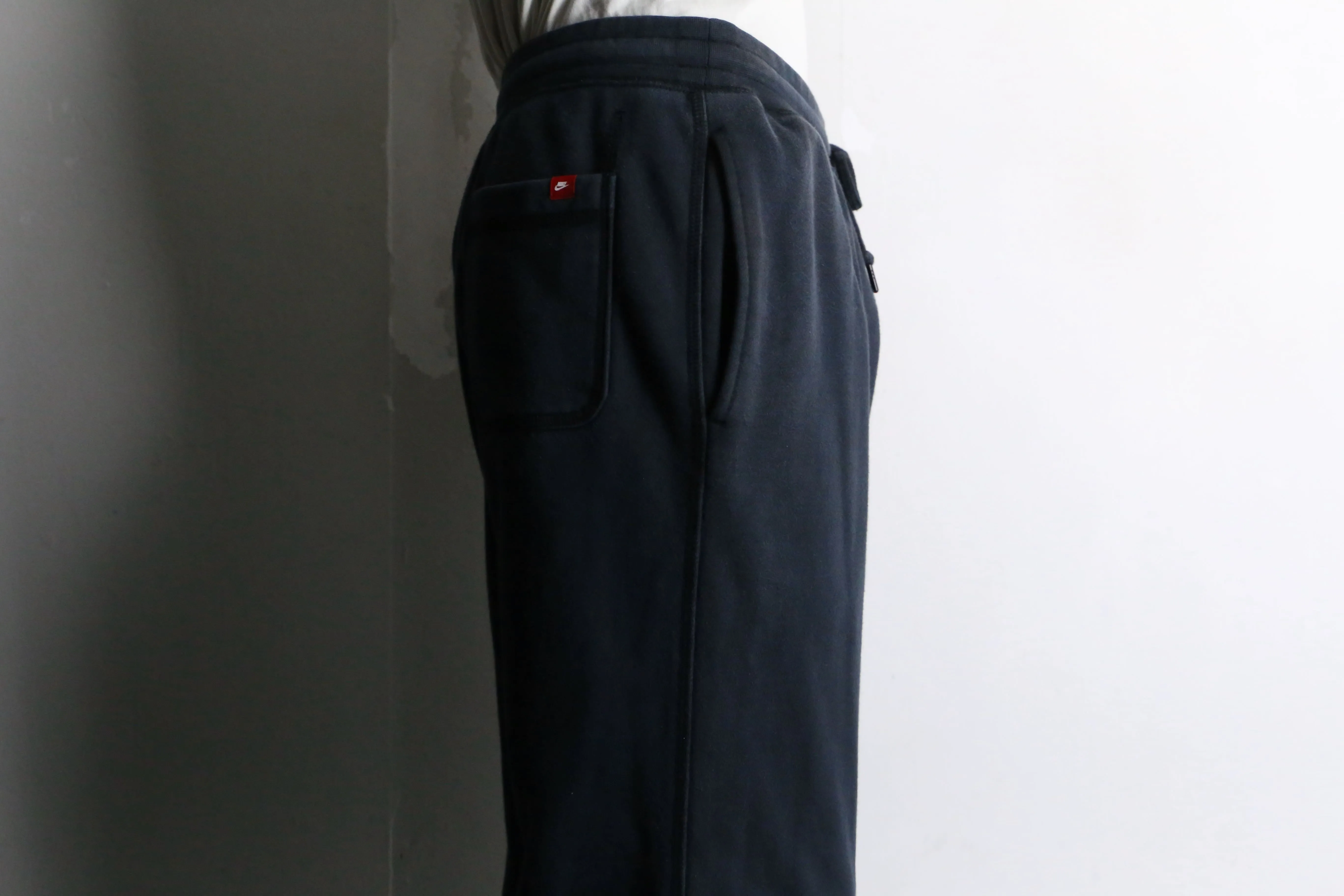 "NIKE" black color wide straight sweat pants