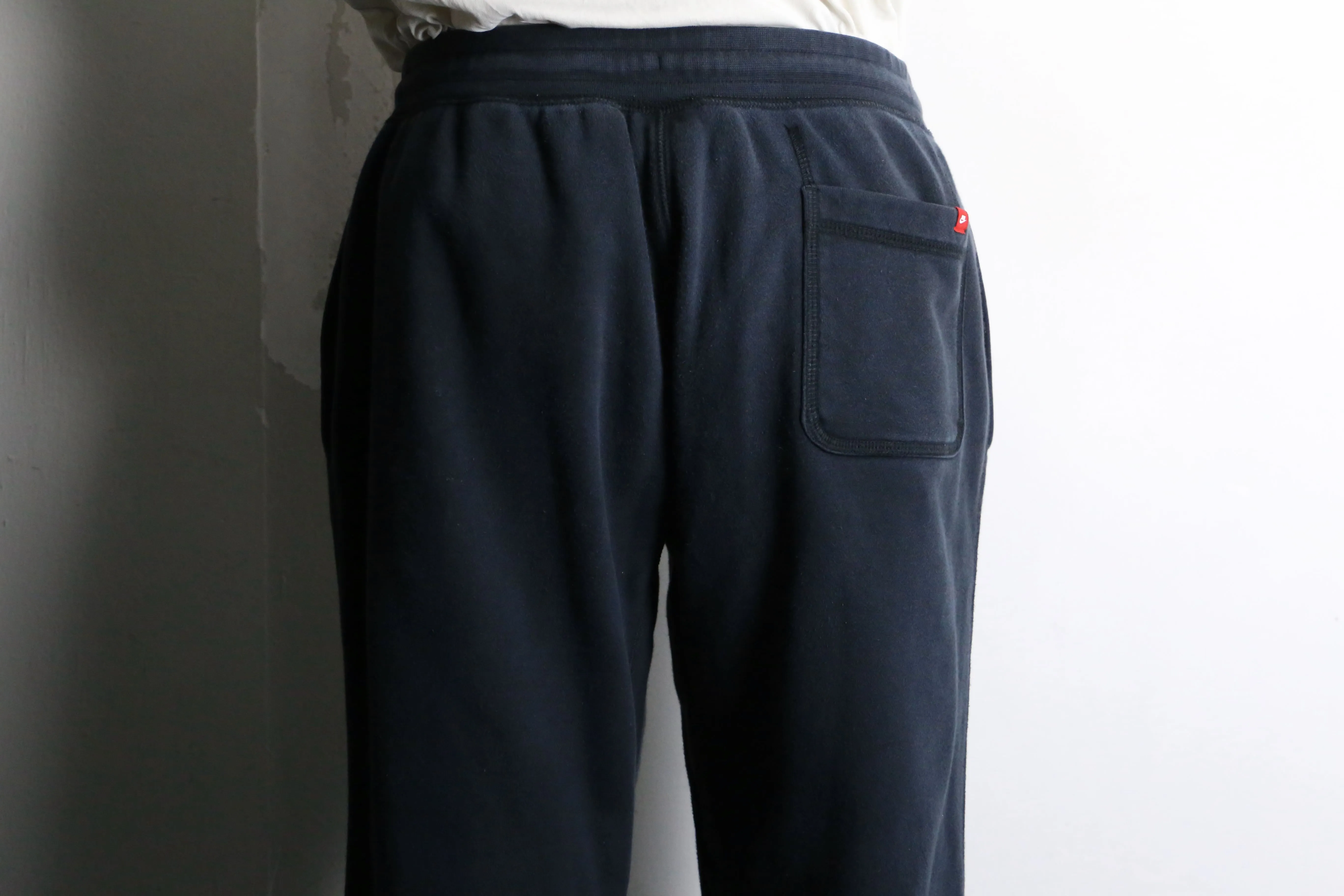 "NIKE" black color wide straight sweat pants