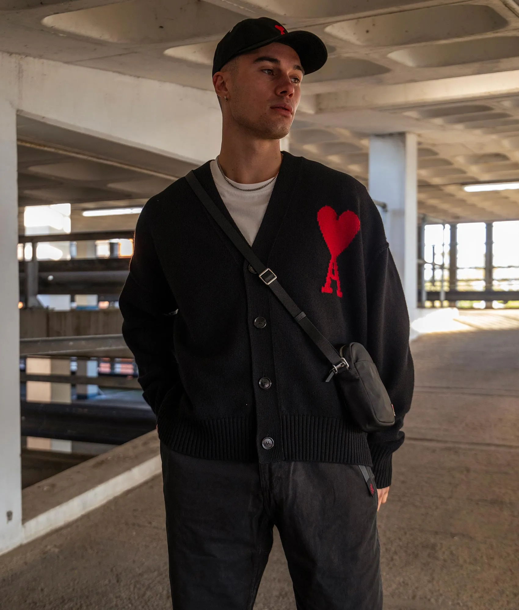 Relaxed Fit Red Ami De Coeur Cardigan