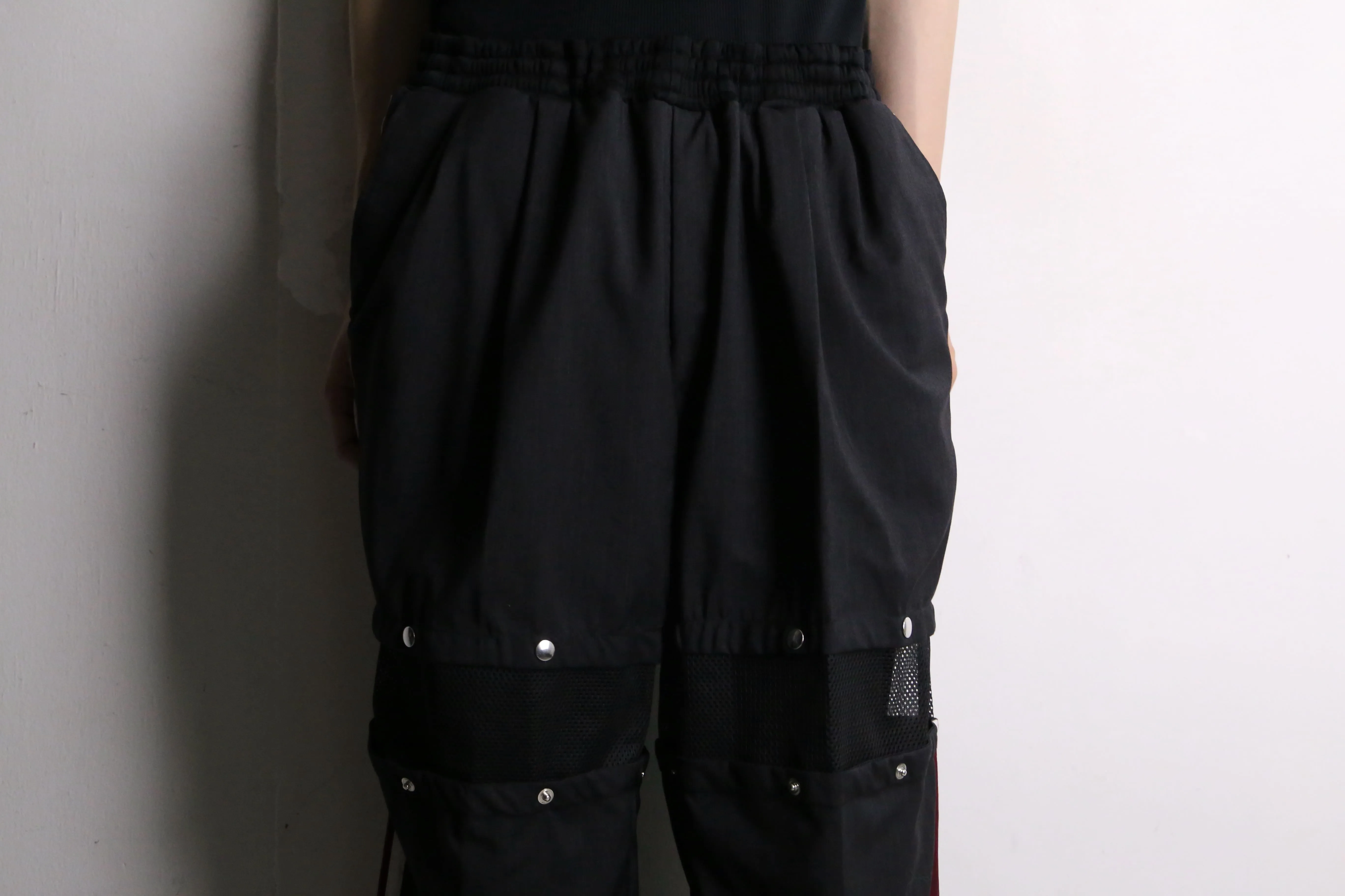 Re:make track × slacks layered mesh pants