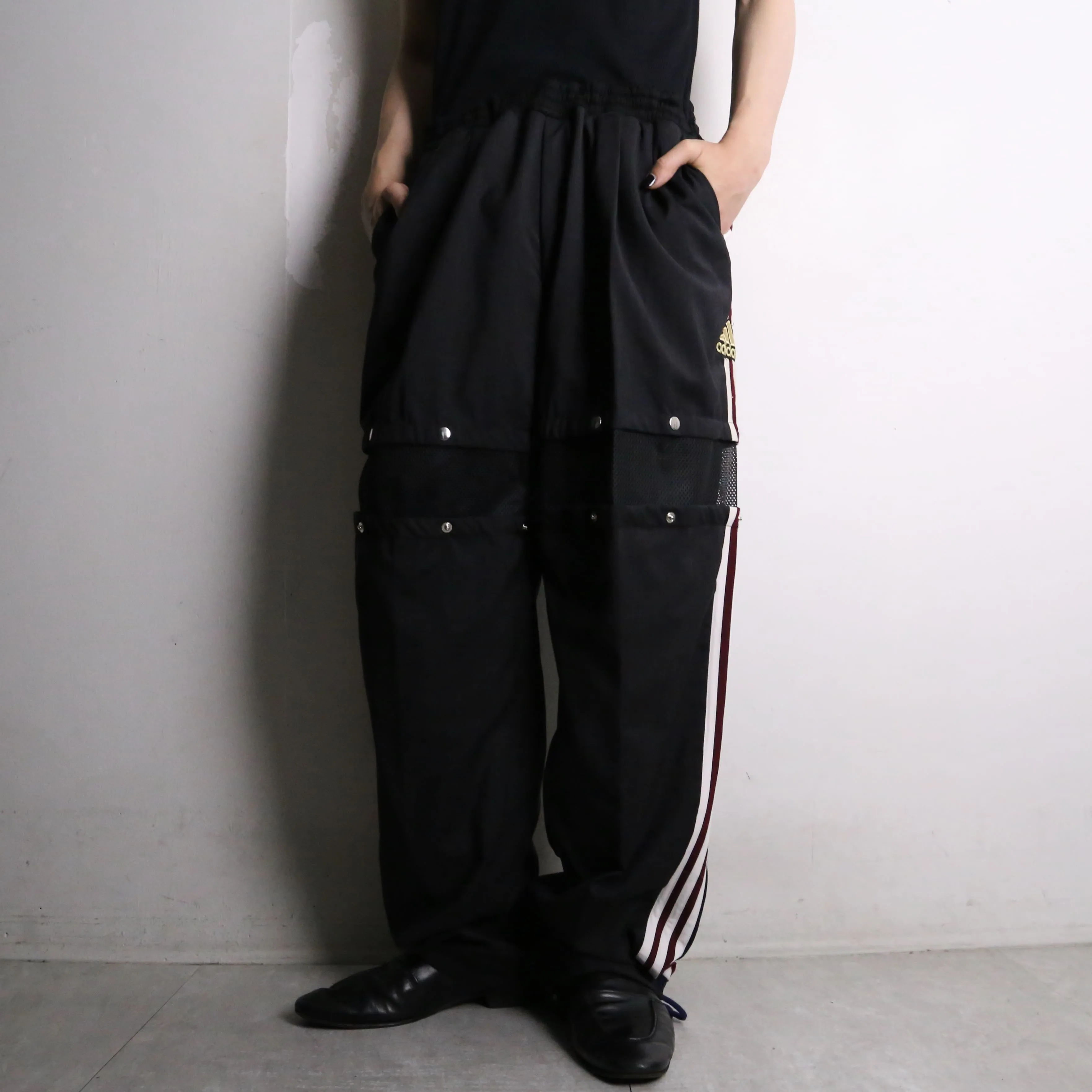 Re:make track × slacks layered mesh pants