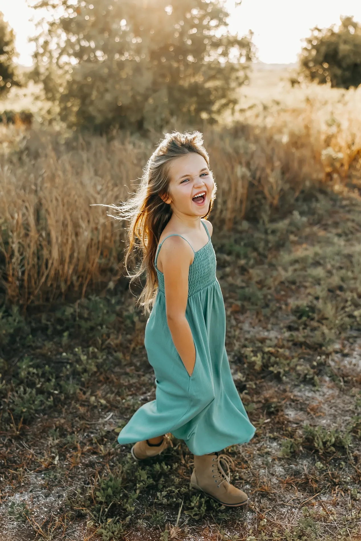 Riley Day Dress (jade linen)