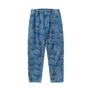 ROSE PATTERN JACQUARD DENIM EASY TROUSERS