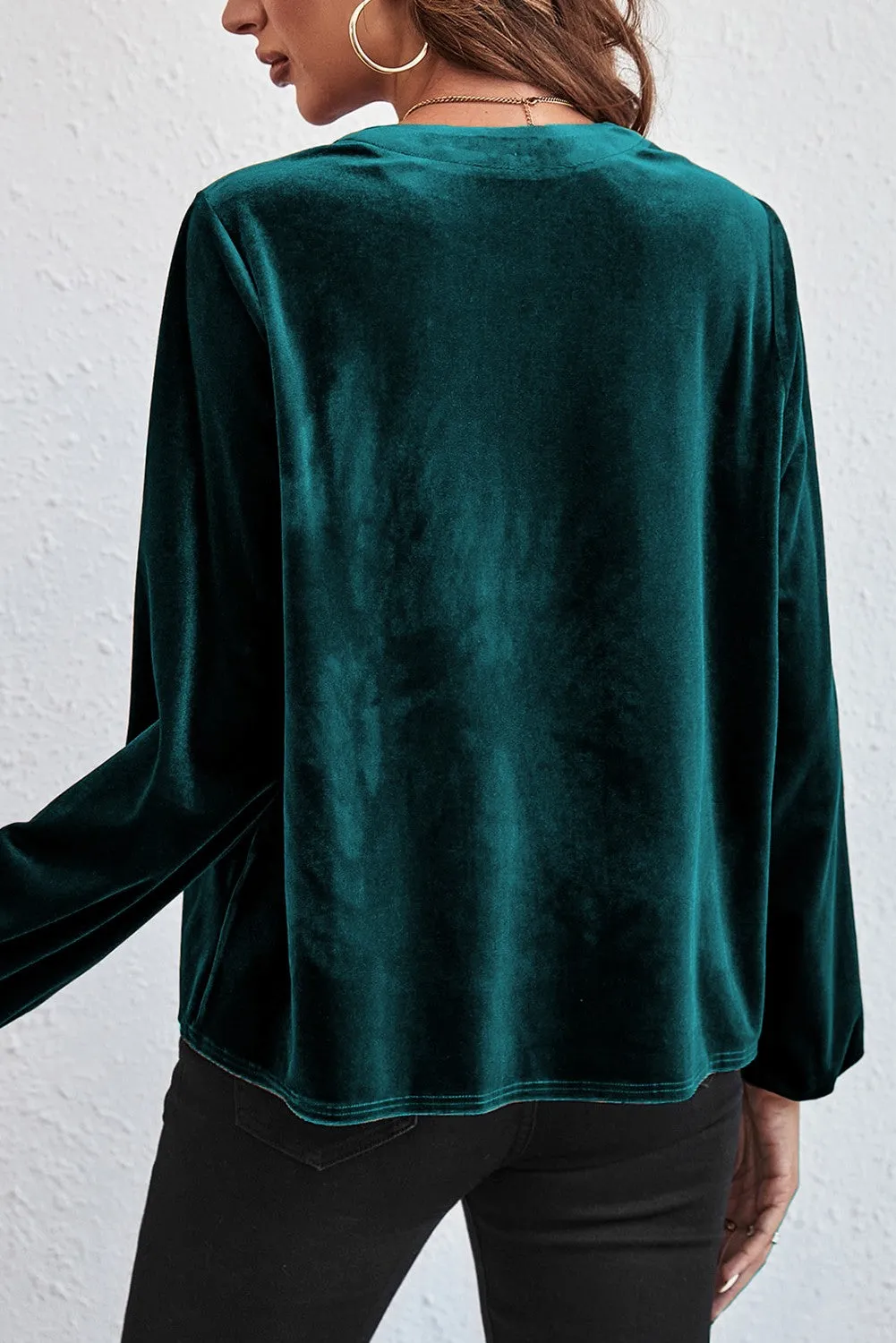 Time For Fun "Velvet" Top Teal