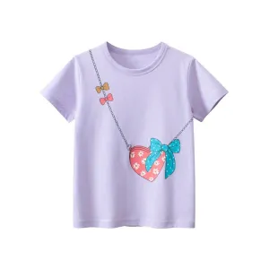 Toddler/Kid Girl's 100% Premium Cotton Purple T-shirt